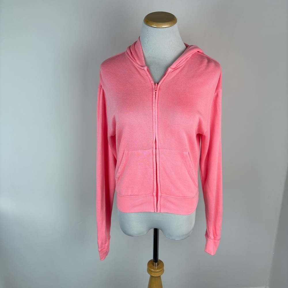SKIMS Pink zip up Hoodie Sweatshirt Size S - Picture 2 of 4